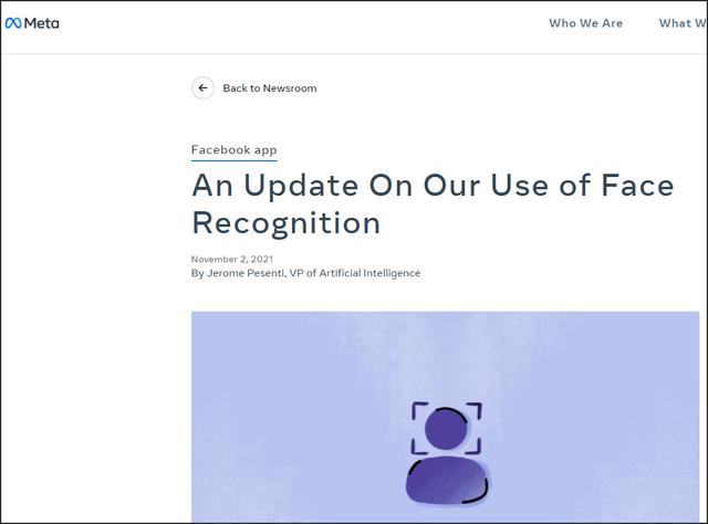 脸书重大决定：停用人脸识别