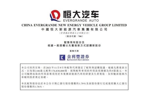 EV晨报 | 10月新能源汽车销量38.3万辆；恒大汽车拟融资5亿港元；特斯拉一夜暴跌近12%