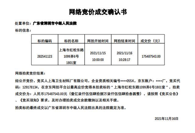 总价1.75亿元，单价26万，上海顶级豪宅成交！买家背后是A股巨富，父子身家超百亿