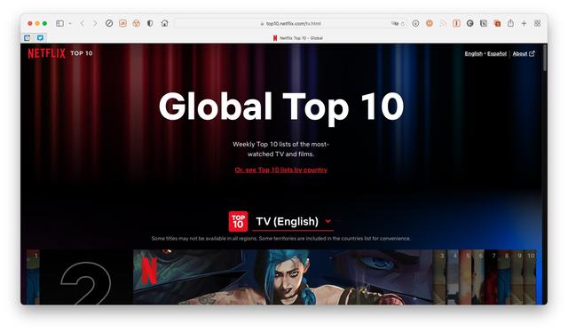 Netflix 推出 Top 10 网站，每周更新全球 10 大热门影片排行