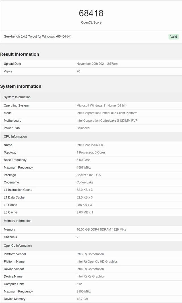 英特尔旗舰ARC Alchemist GPU再次现身GeekBench跑分库