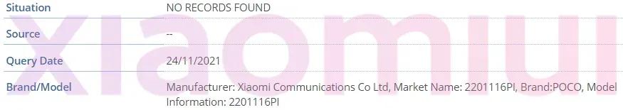 POCO X4/X4 NFC现身IMEI数据库 距离上市不远了