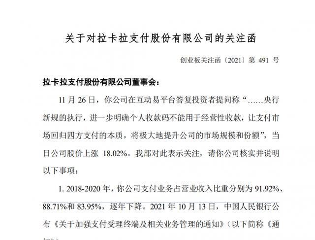 15楼财经 | 是否在炒作股价？拉卡拉“信心满满”回复投资者引来深交所关注函