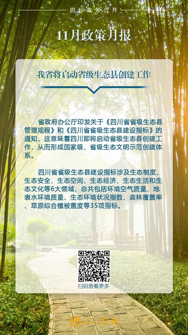 11月，四川省政府出台了这些重要政策