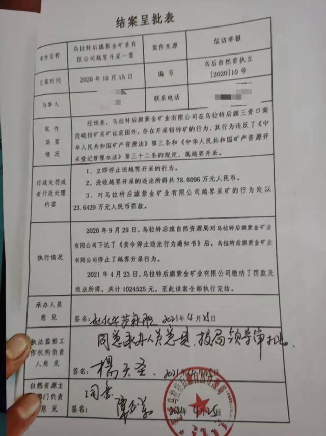 紫金矿业内蒙古子公司已被立案调查