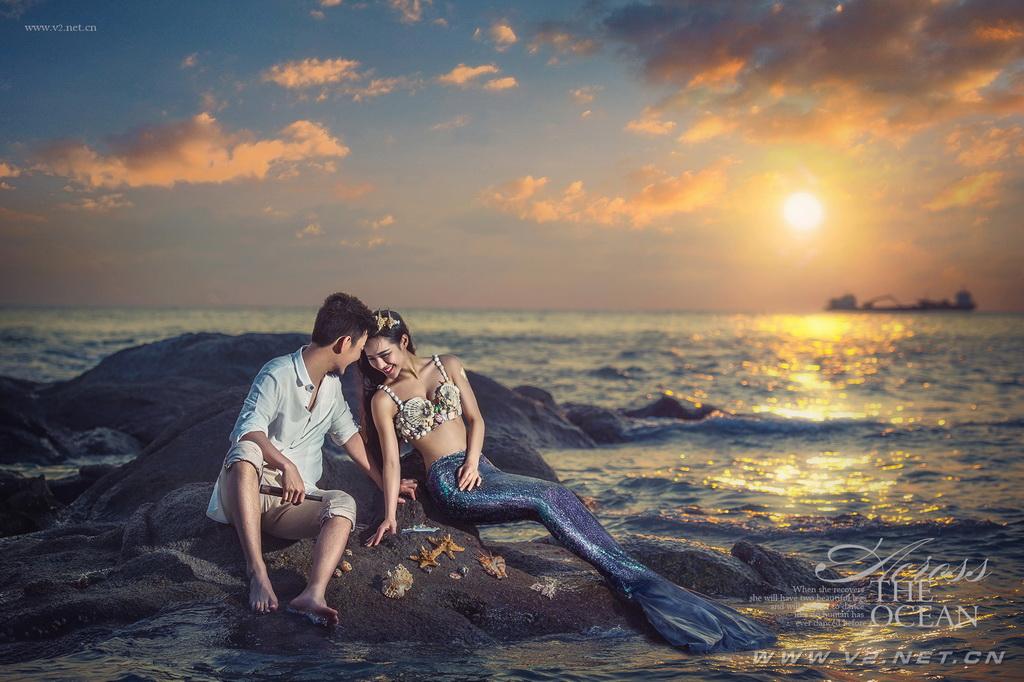美人鱼婚纱照：蓝色大海的传说