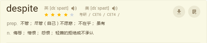 你真的知道despite的用法吗？