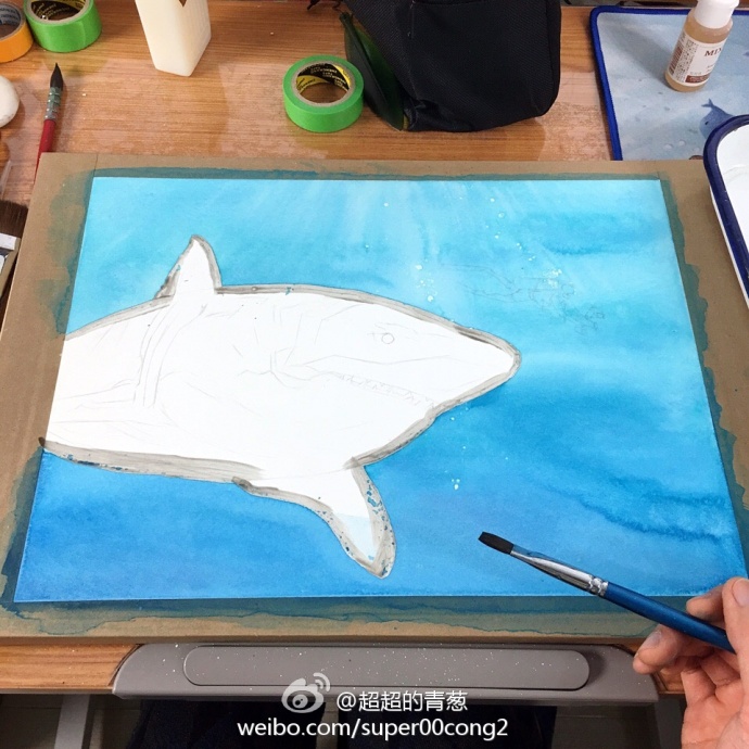 教你如何画一条“残暴无比”的鲨鱼，太美了！