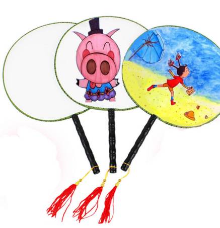 幼儿园亲子手工之创意扇子画，随心所欲地画出一个小小艺术家！