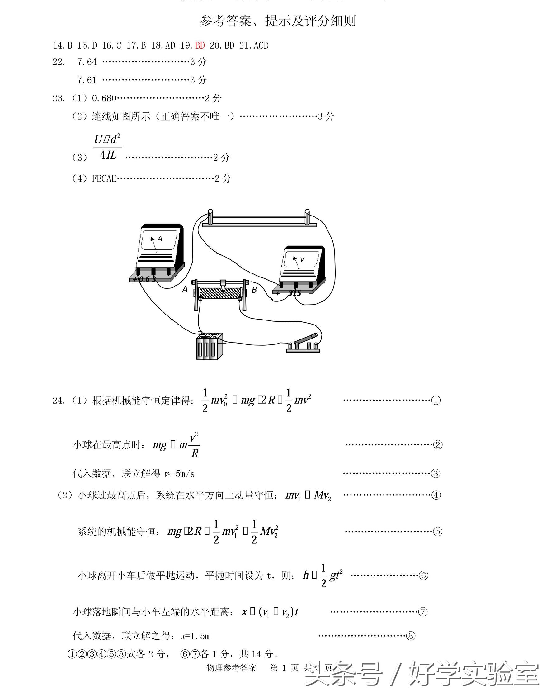 高考物理综合能力测试（附答案）