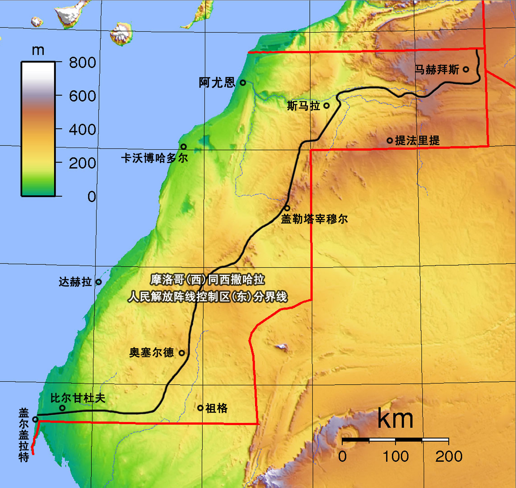 撒哈拉沙漠地图 三毛图片