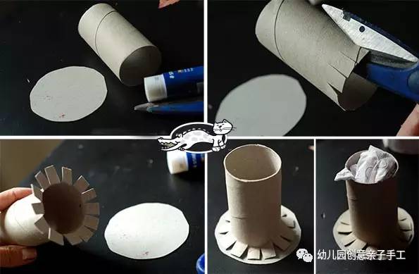幼儿园亲子手工之废物利用，用树叶粘贴，拼出花、狮子、小鱼等