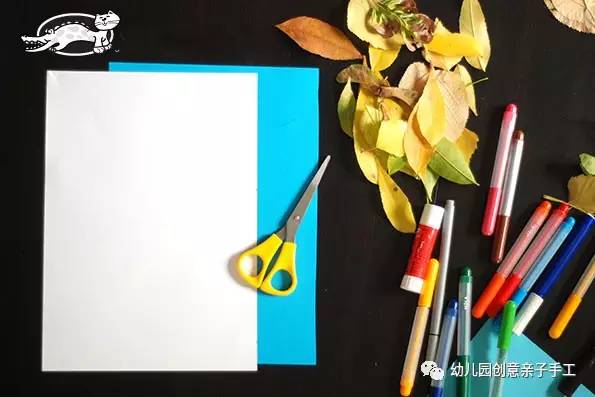 幼儿园亲子手工之废物利用，用树叶粘贴，拼出花、狮子、小鱼等