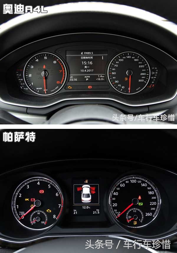 奥迪A4入门对比帕萨特旗舰，密集恐惧症者慎看配置