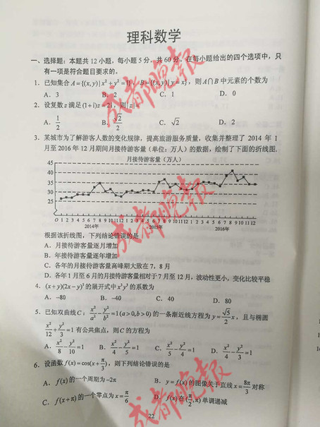 权威发布！2017年四川高考试题及答案发布（数学卷）