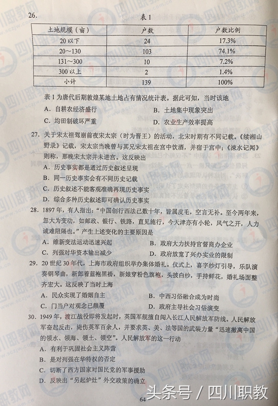 2017年四川省高考真题及答案汇总（全）