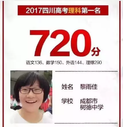 2017各省高考状元出炉，广西状元竟然是个萌妹子