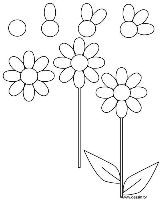 儿童简笔画:花儿朵朵开,向日葵等十几款小花的绘画教程,孩子都能学
