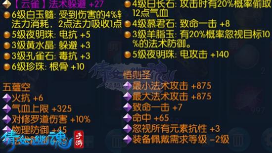搞趣网：倩女幽魂手游石之灵属性查询  石之灵属性表