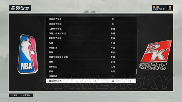 为什么nba录像不能看全屏(《NBA2K17》画面设置及影响效果图文解析)