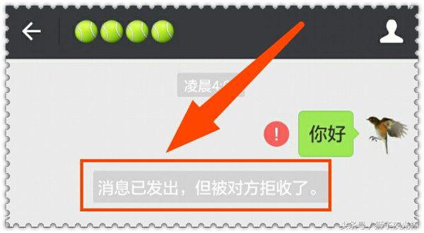 当然是向对方发送消息,如果提示消息已发出,但被对方拒收了,说明