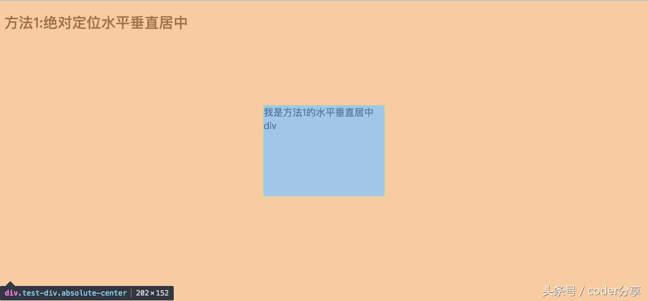 CSS经典面试题-如何使用绝对定位来让元素水平垂直居中