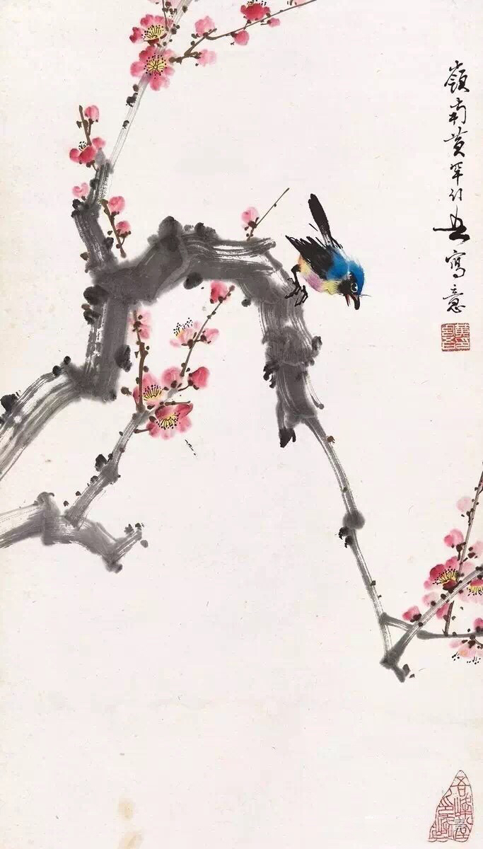 教你一步步画出傲然铁骨身姿苍古的写意梅花