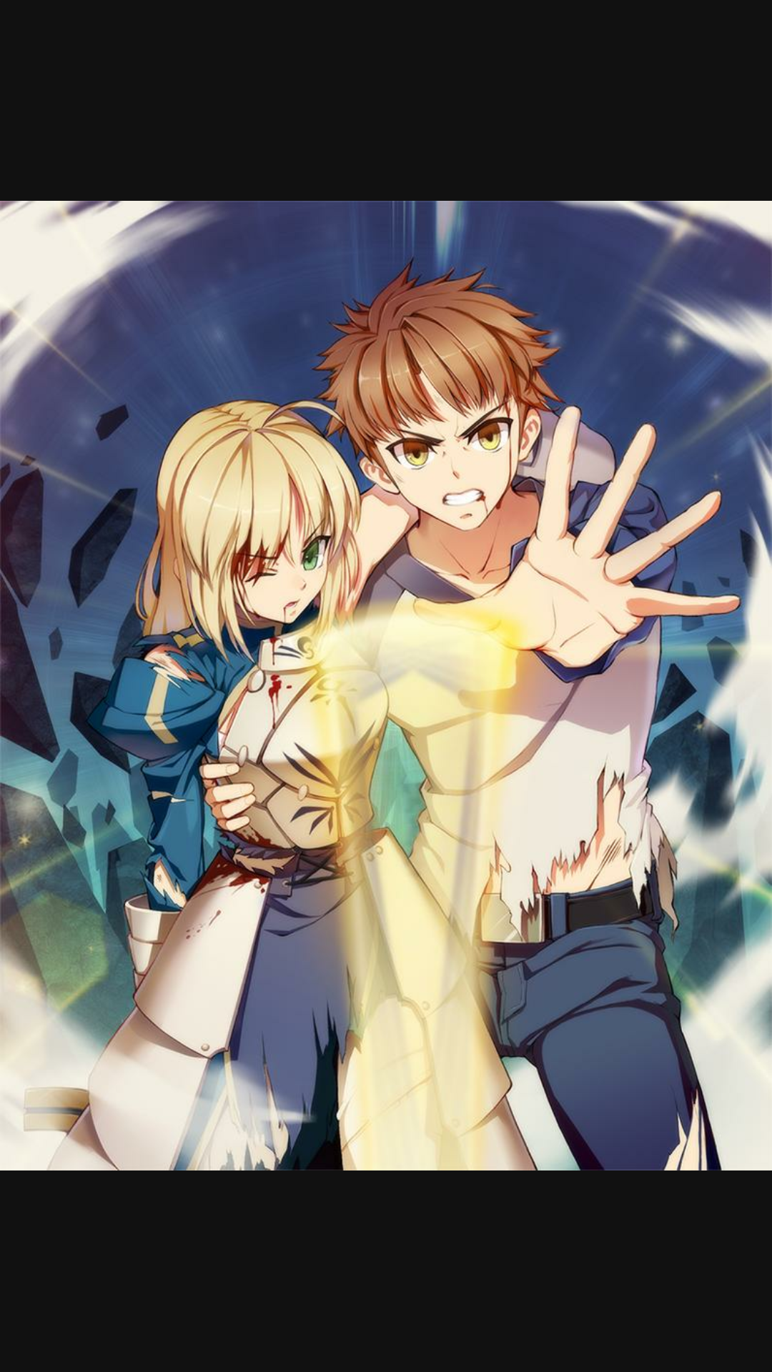 Fate少女漫画，Saber为护剑鞘全身打湿，和士郎互相心灵感应？