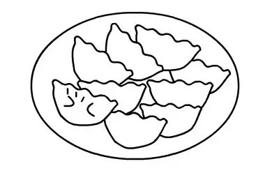 新年简笔画：元旦到了，别忘了教孩子画一个饺子或一碗汤圆