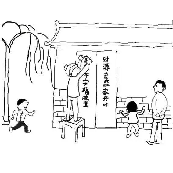 幼儿园简笔画教程|新年的灯笼,鞭炮,拜年等各种过节习俗集合