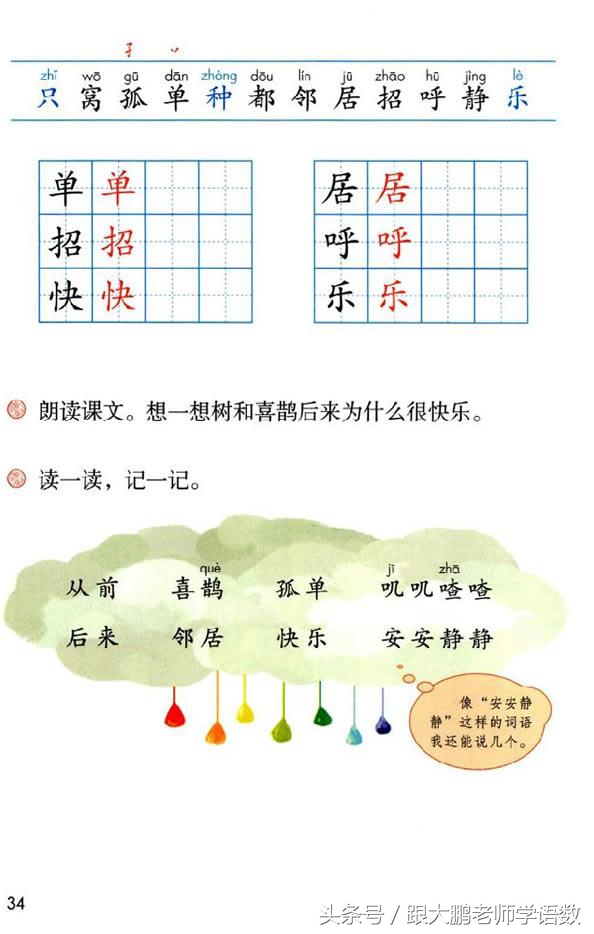 人教部编版一年级语文下册彩色完整版，快来收藏给孩子提前预习吧