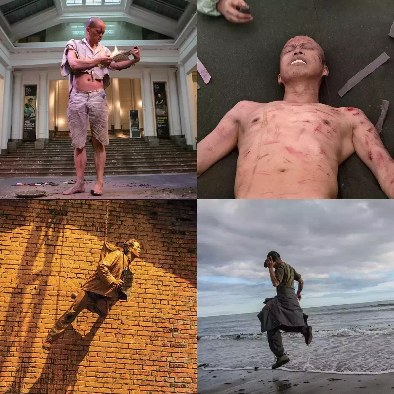 宋庄行为艺术(宋庄举办极限行为艺术展,粟宪庭闭目参演)