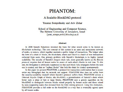 区块链扩容协议PHANTOM本周问世，推动DAG结合应用进展支持智能合约