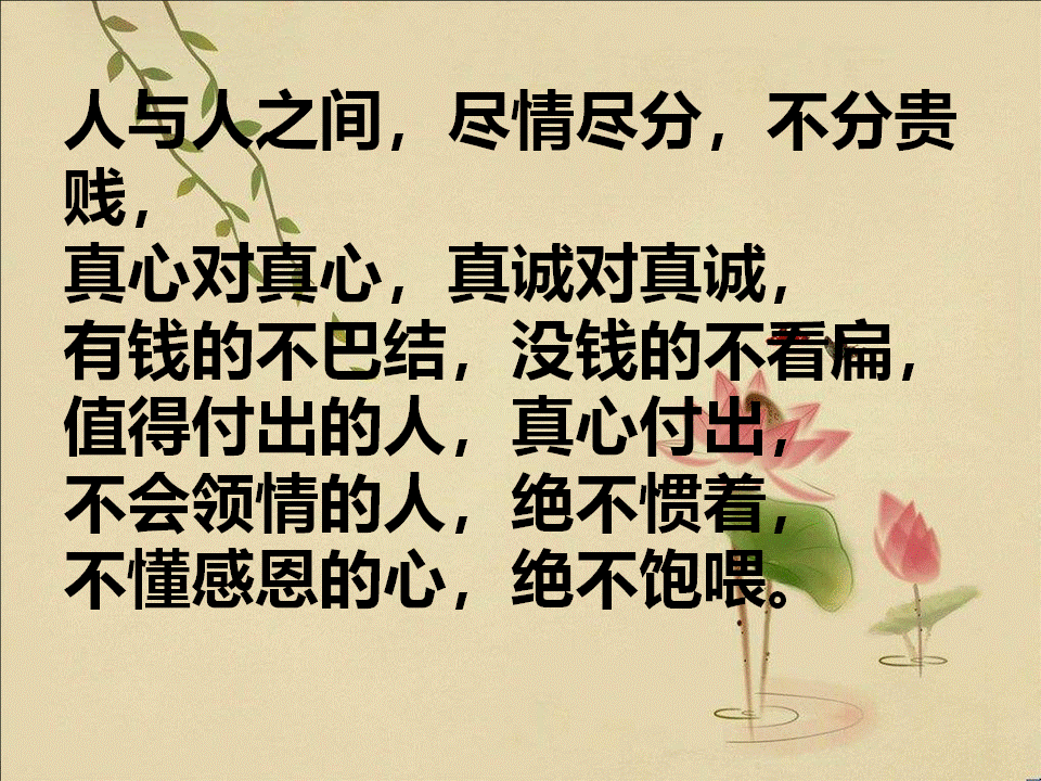 别惯坏，不领情的人；别喂饱，不感恩的心（字字箴言，句句精辟）