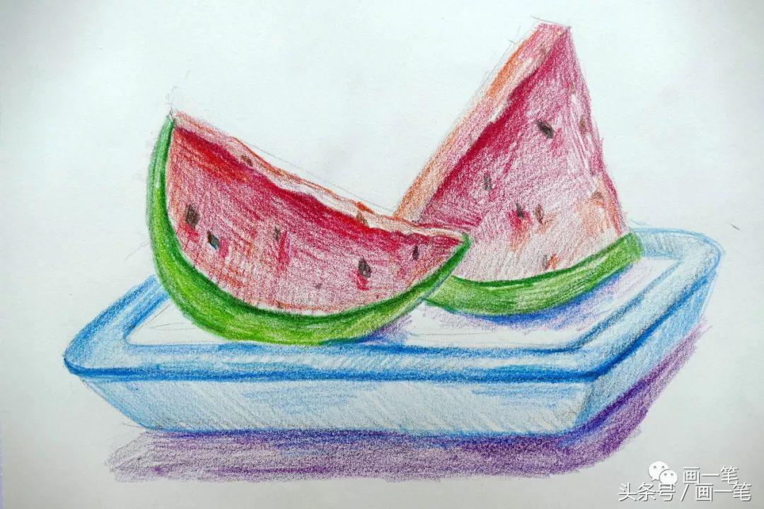 水彩画：过年了，家家户户挂灯笼，今天画可以吃的灯笼