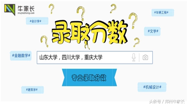 2017年山东大学，重庆大学，四川大学在河南全部专业录取分