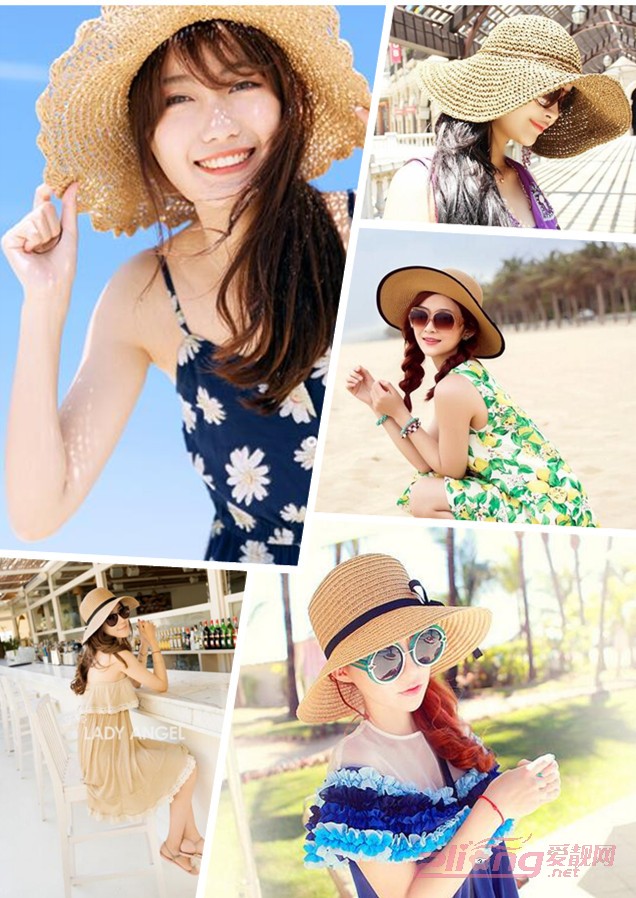夏季新款海滩遮阳帽充满度假风情