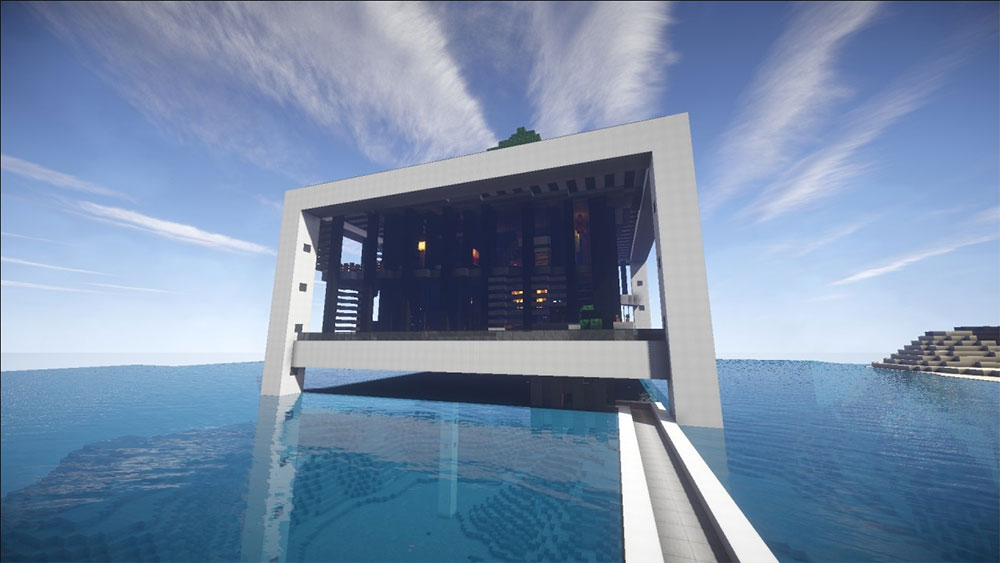 我的世界优秀作品欣赏:海上别墅应该是这个样子的