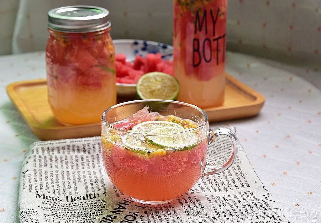 西瓜百香果饮#七彩七夕