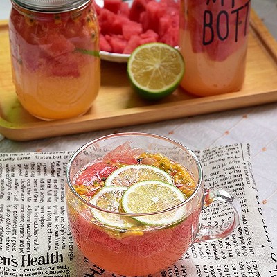 西瓜百香果饮#七彩七夕