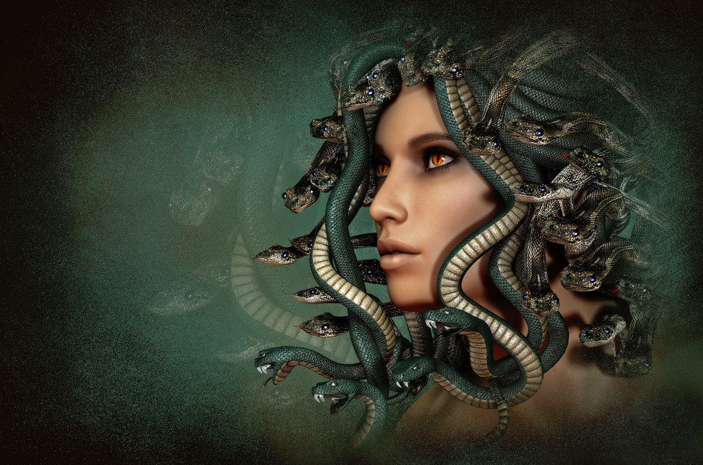 古希腊的神话传说里也有一位蛇发女妖,凡是看到她眼睛的人,都会变成没