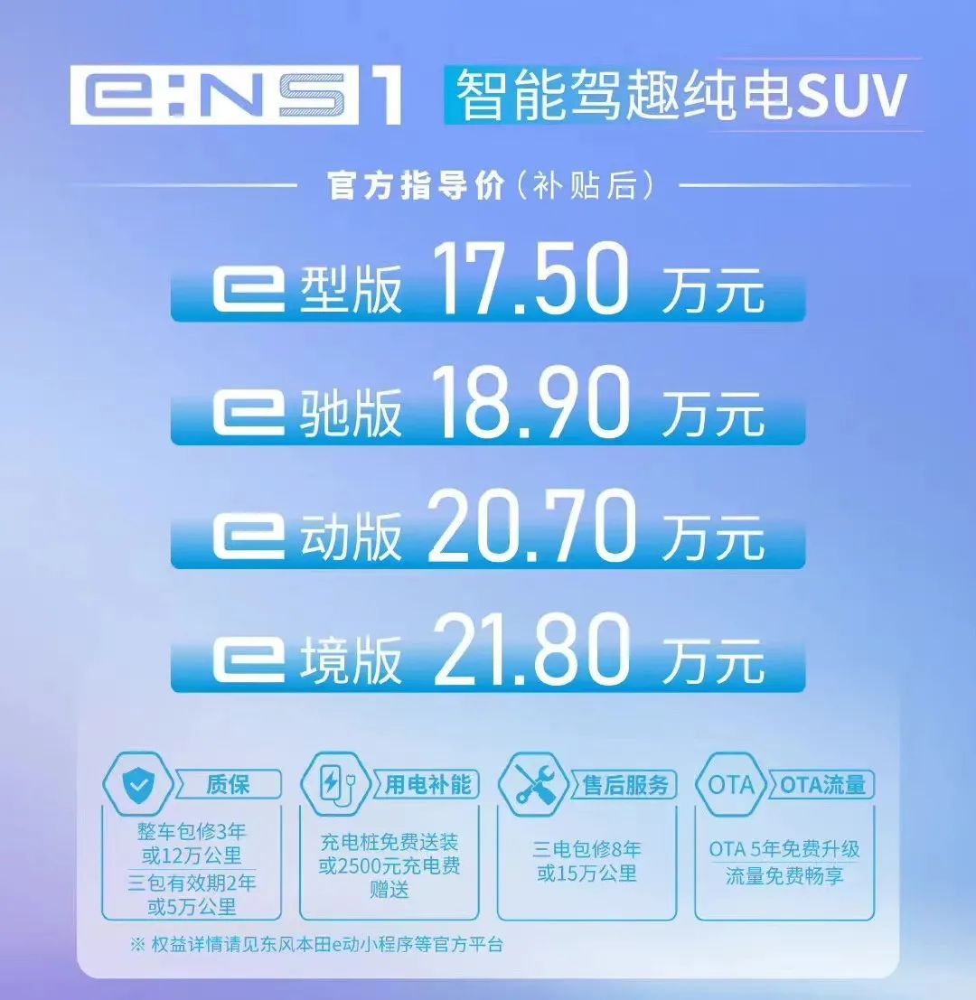 e:NS1首先是一款本田车，然后才是一款纯电动车