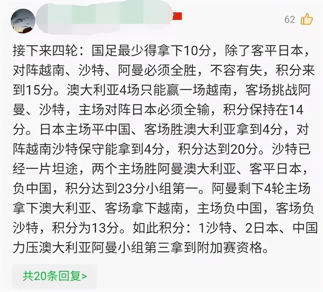 国足世界杯出线最有可能性的机会(从理论上来说，国足是否还有出线的可能性？分析数据后给你答案)