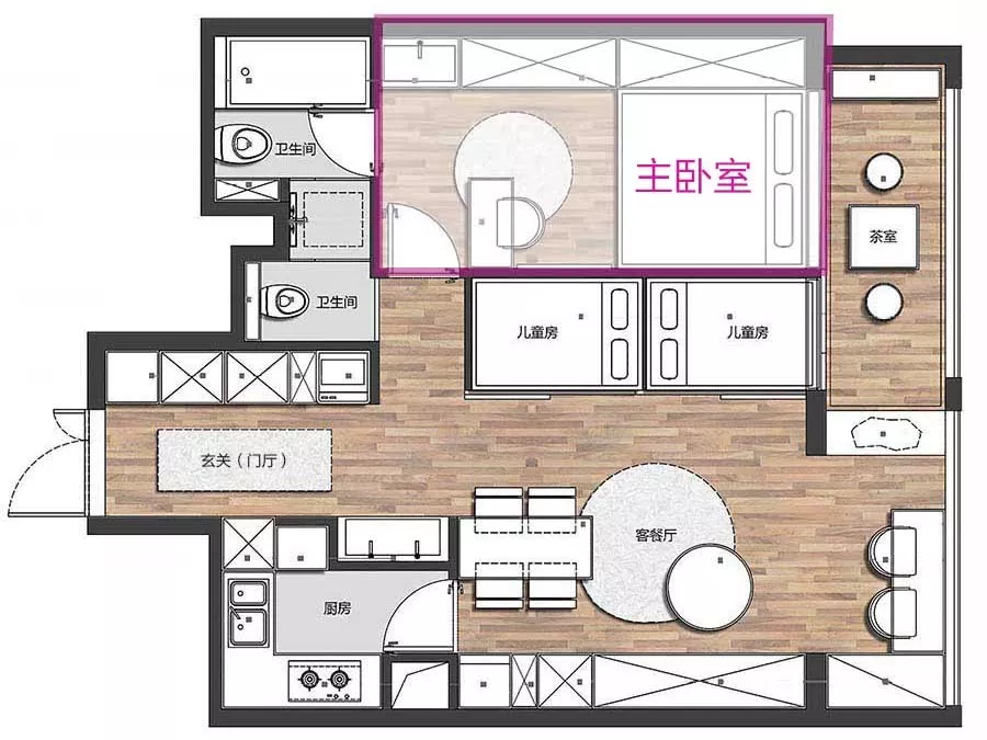 北京59㎡混搭公寓,住进一家四口,还有练跆拳道空间,宽敞