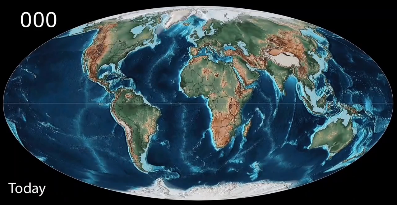 七大洲四大洋地图(七大洲四大洋是如何形成的？从地图看地球几亿年的板块漂移)