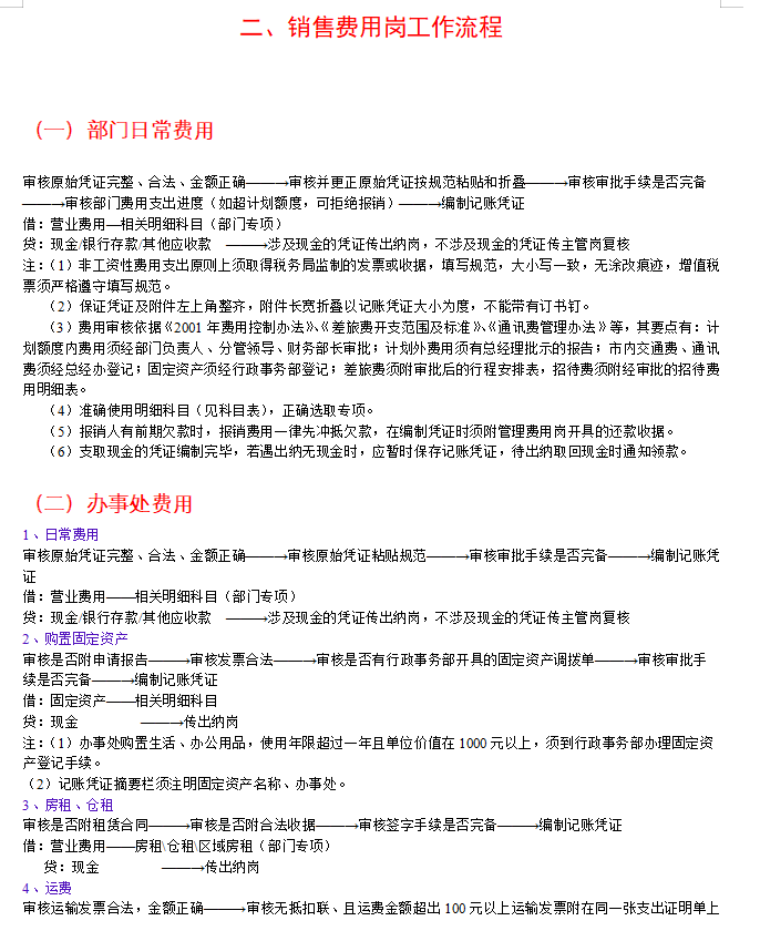 主管熬夜给实习会计整理的财务工作流程，清晰明了又全面，超赞