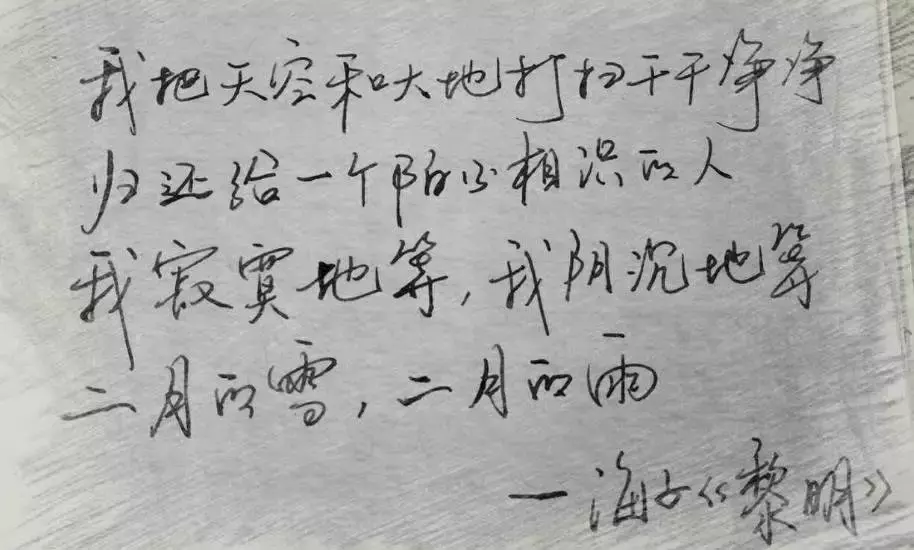 海子：10岁上高中，15岁考入北大，25岁卧轨自杀，留下9字遗言