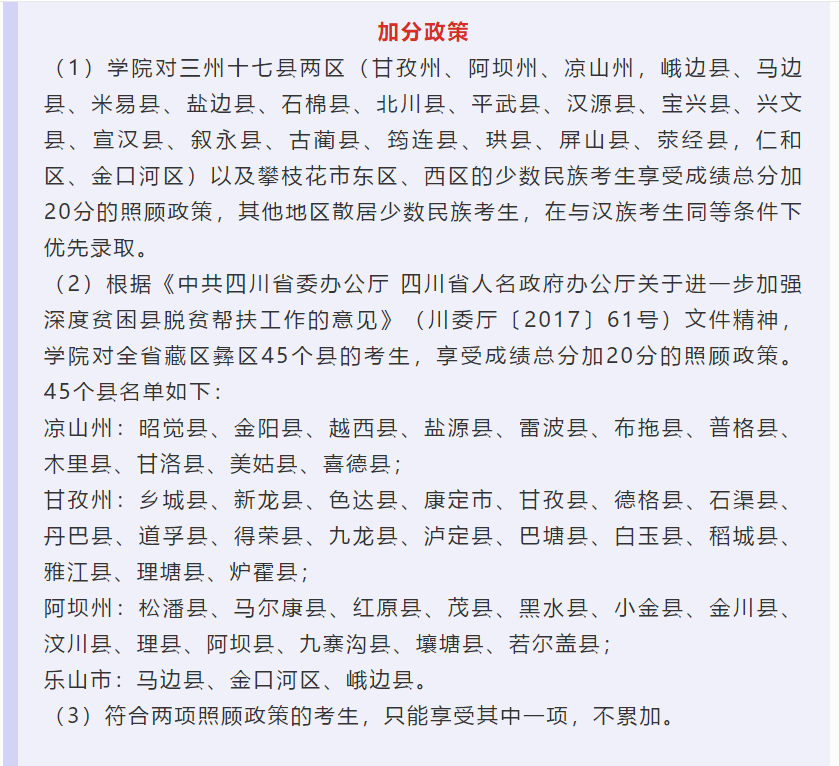单招最高加分20分，四川这些大学针对部分考生有优惠