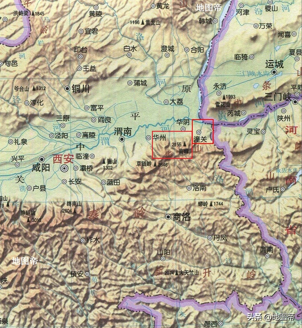 西岳华山在哪个省，西岳夹在西安和洛阳之间？