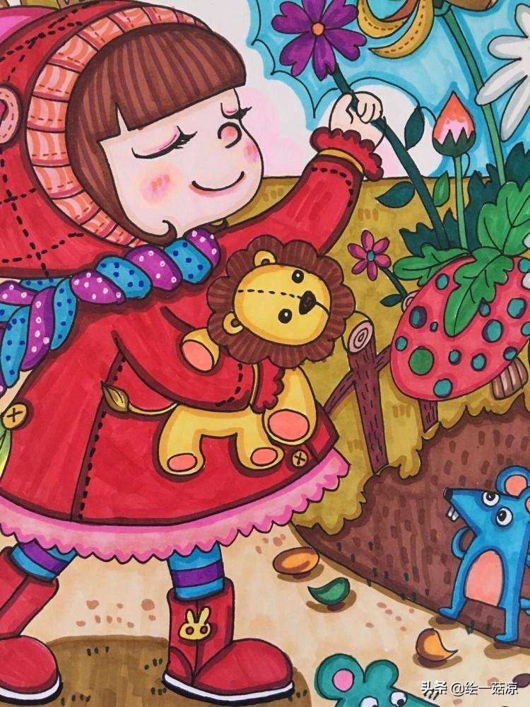 还有重要的一点:马克笔能叠色,而水彩笔不能叠色,马克笔比水彩笔更